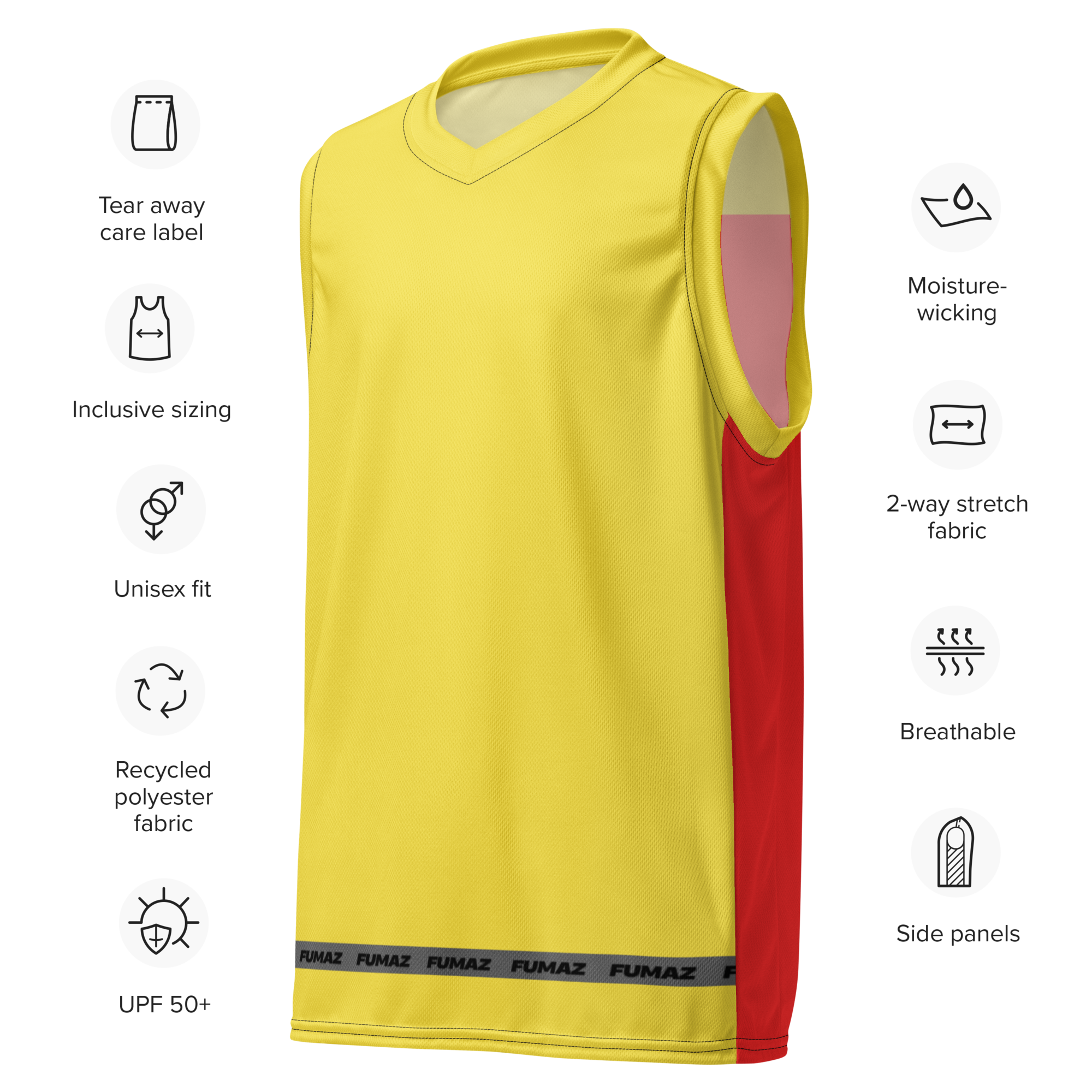 FUMAZ CourtMaster™ Recycled Basketball Jersey – High-Performance Athletic Wear